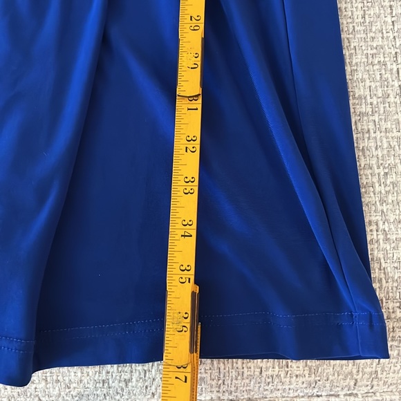 ADRIANNA PAPELL Royal Blue Twist Side Gathered Dress - Picture 9 of 13